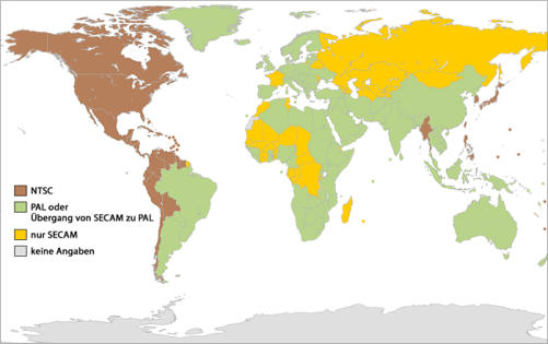 NTSC Länder Pal Karte